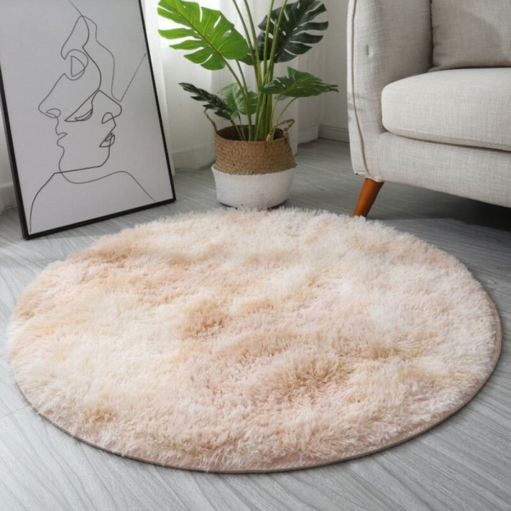 Heers Internet Celebrity Ins Home Boya Gradyan Yuvarlak Halı Oturma Odası Yatak Odası Kanepe Yatak Dökme Mat (Yurt Dışından) - Krem - 80 cm Salon Halısı Fiyatı