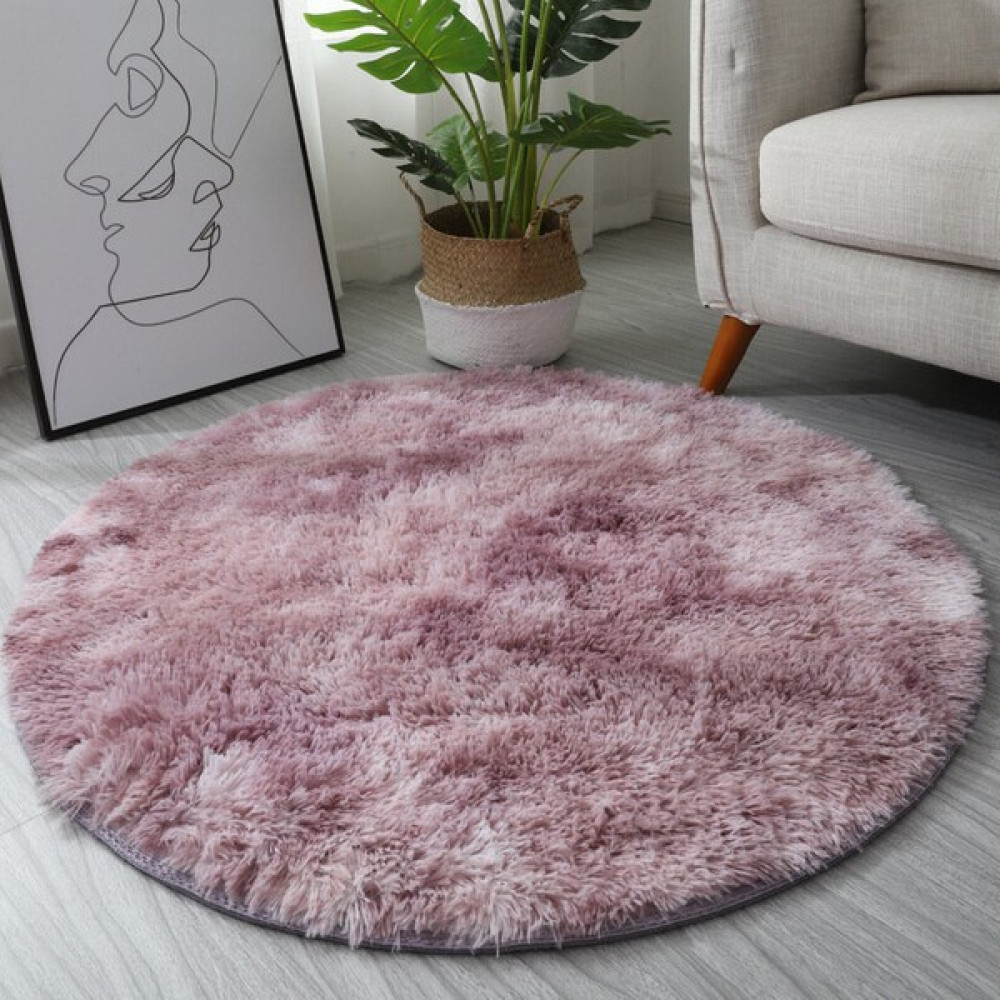 Heers Internet Celebrity Ins Home Boya Gradyan Yuvarlak Halı Oturma Odası Yatak Odası Kanepe Yatak Dökme Mat (Yurt Dışından) - Pembe - 60 x 60 cm Salon Halısı Fiyatı