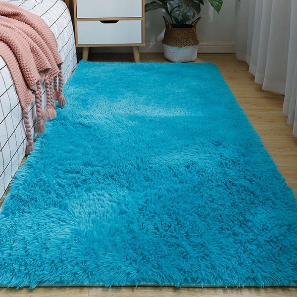 Heers Peluş Kürk Halı Yumuşak Uzun Saç Yün Pad Halılar Yatak Odası Başucu Zemin Mat Çekim Yastığı Oturma Odası Beyaz Halılar (Yurt Dışından) - Mavi Salon Halısı Fiyatı