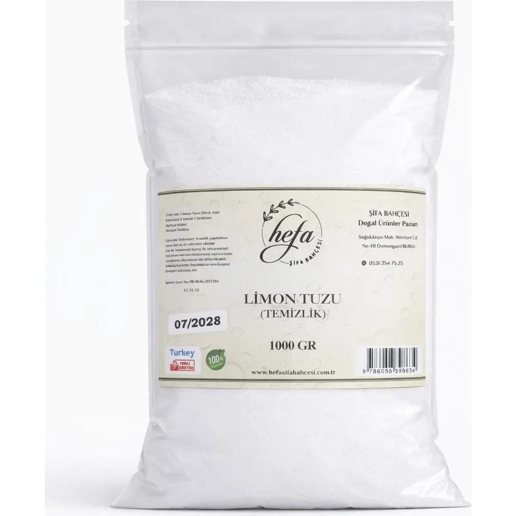 Hefa Şifa Bahçesi Limon Tuzu Temizlik Amaçlı 1 kg Tuz Fiyatı