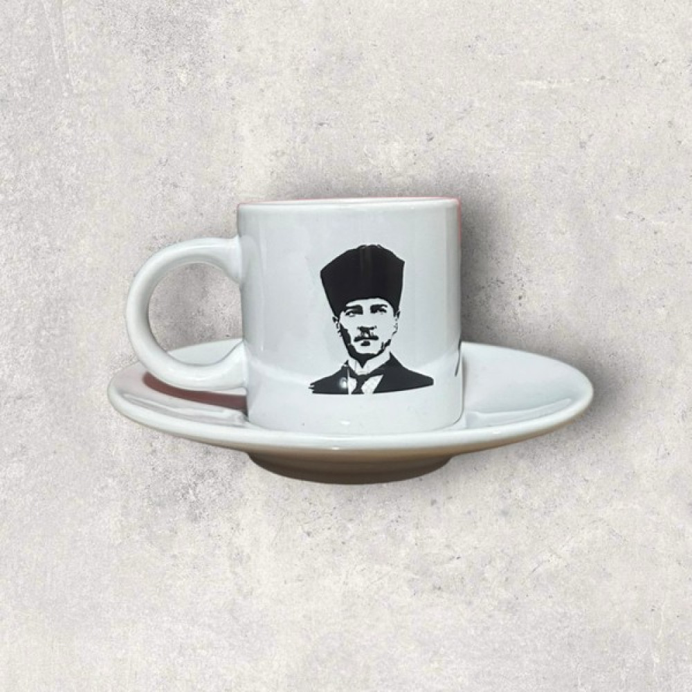 Heg Store Atatürk Görsel ve Imza Baskılı Türk Kahvesi Fincanı - Beyaz Fincan / Bardak / Kahve Takımı Fiyatı