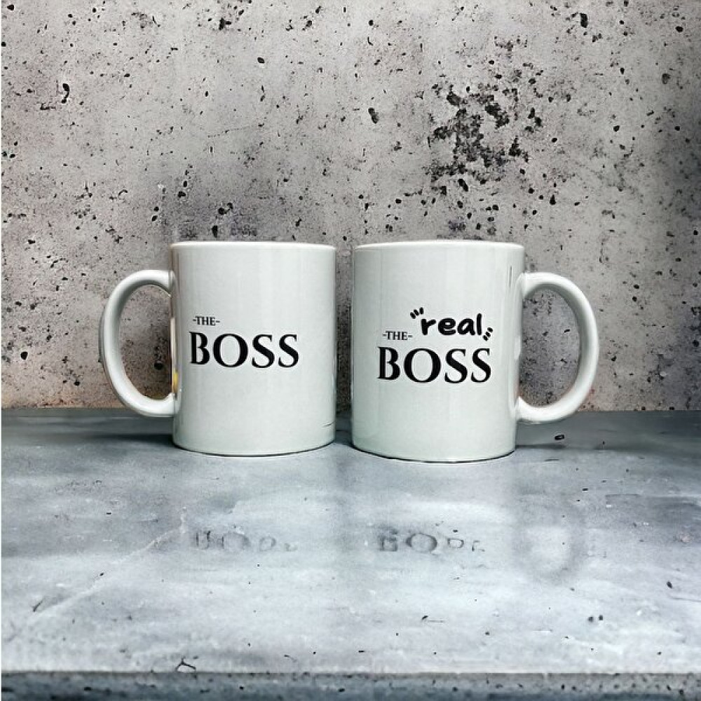Heg Store Boss Baskılı Ikili Kupa - Beyaz Fincan / Bardak / Kahve Takımı Fiyatı
