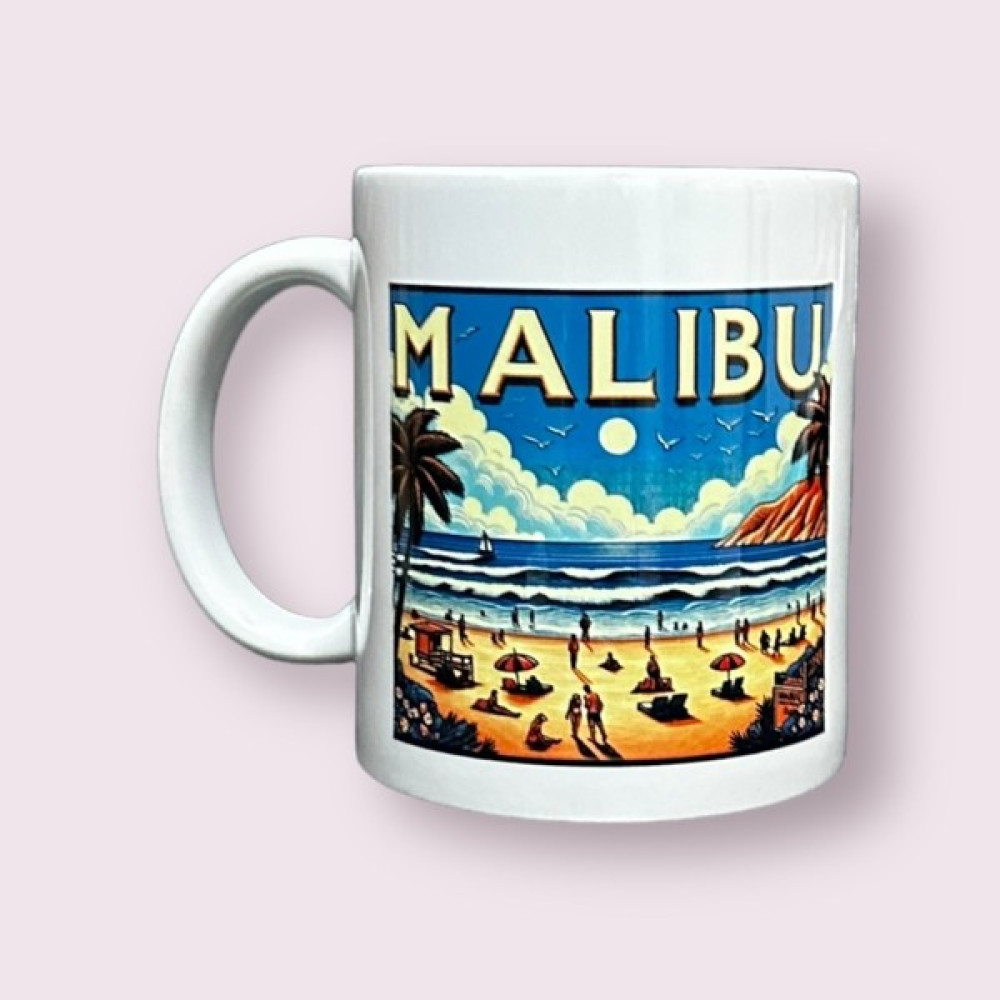 Heg Store Malibu Desenli Baskılı Premium Kupa - Beyaz Oto Boyaları Fiyatı