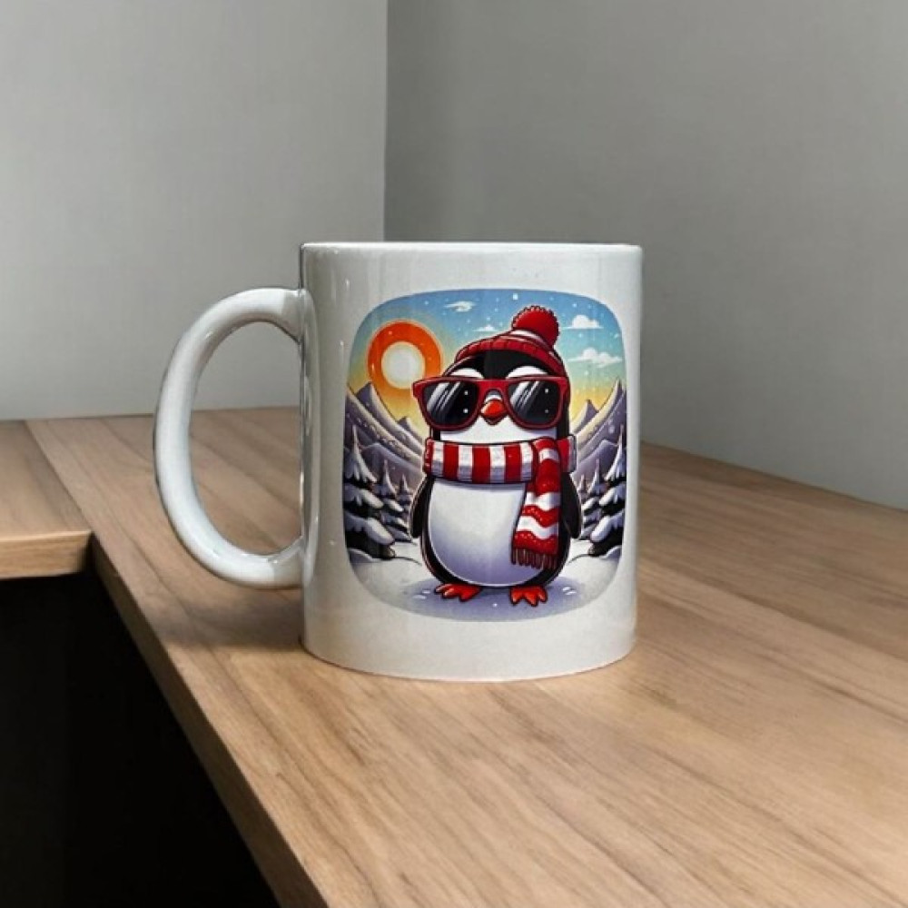 Heg Store Penguen Baskılı Porselen Kupa - Beyaz Oto Boyaları Fiyatı