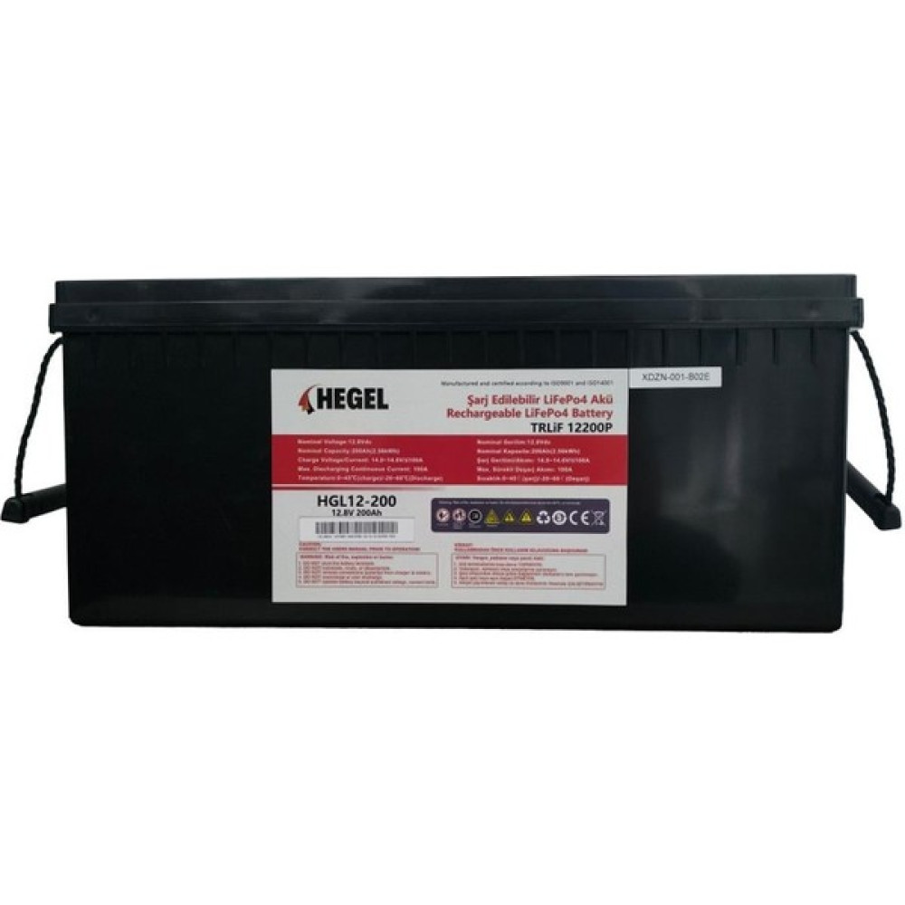 Hegel Lityum Akü 200AH Lifepo4 12.8V 2560WH Oto Seyahat Ürünleri Fiyatı