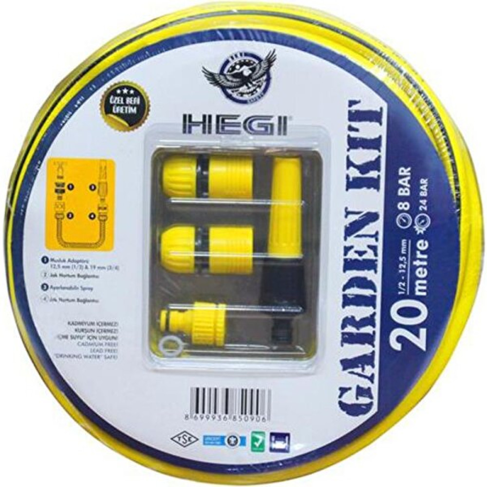 Hegi Garden Kit 20mt 1/2" 12.5 mm(Bahçe Hortumu) - 20 m Bahçe Malzemeleri Fiyatı