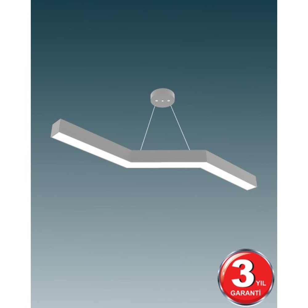 Hegza Lighting Gabbiano - Ledli Modern Sarkıt Linear LED Avize Salon Mutfak Oturma Odası Yatak Odası Antre Hol LED - Gri - Beyaz Işık (6500K) Avize Fiyatı