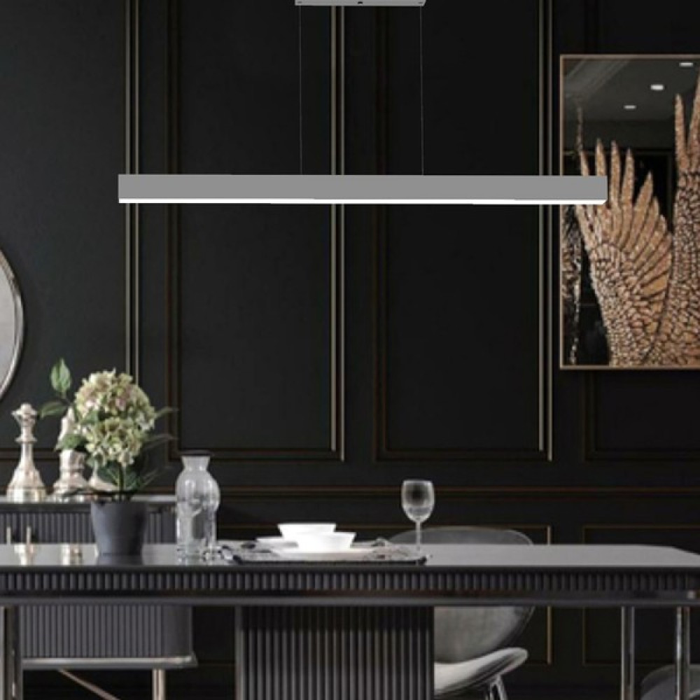 Hegza Lighting Lineer 120CM (Gri Kasa, Beyaz Işık) Ledli Modern LED Avize Avize Fiyatı