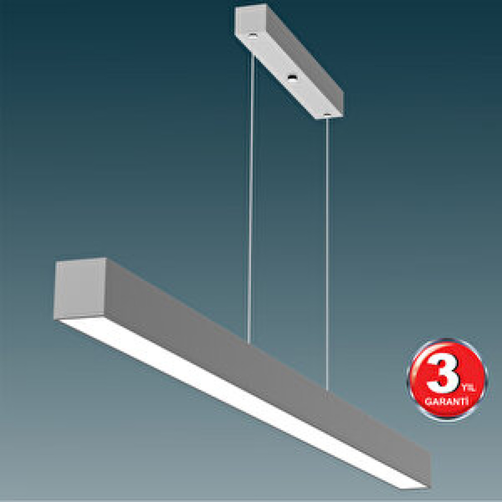 Hegza Lighting Lineer 120cm, Gri Kasa, Gün Işığı, Ledli Modern Led Avize, Salon, Mutfak, Oturma Yatak Odası, Sarkıt, Lineer Gün Işığı 4000K Avize Fiyatı