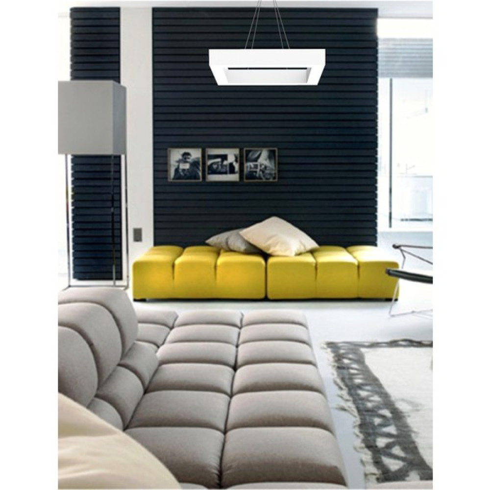 Hegza Lighting Quattro (Beyaz Kasa, Sarı Işık) Ledli Modern Avize - 1'li - Beyaz Avize Fiyatı