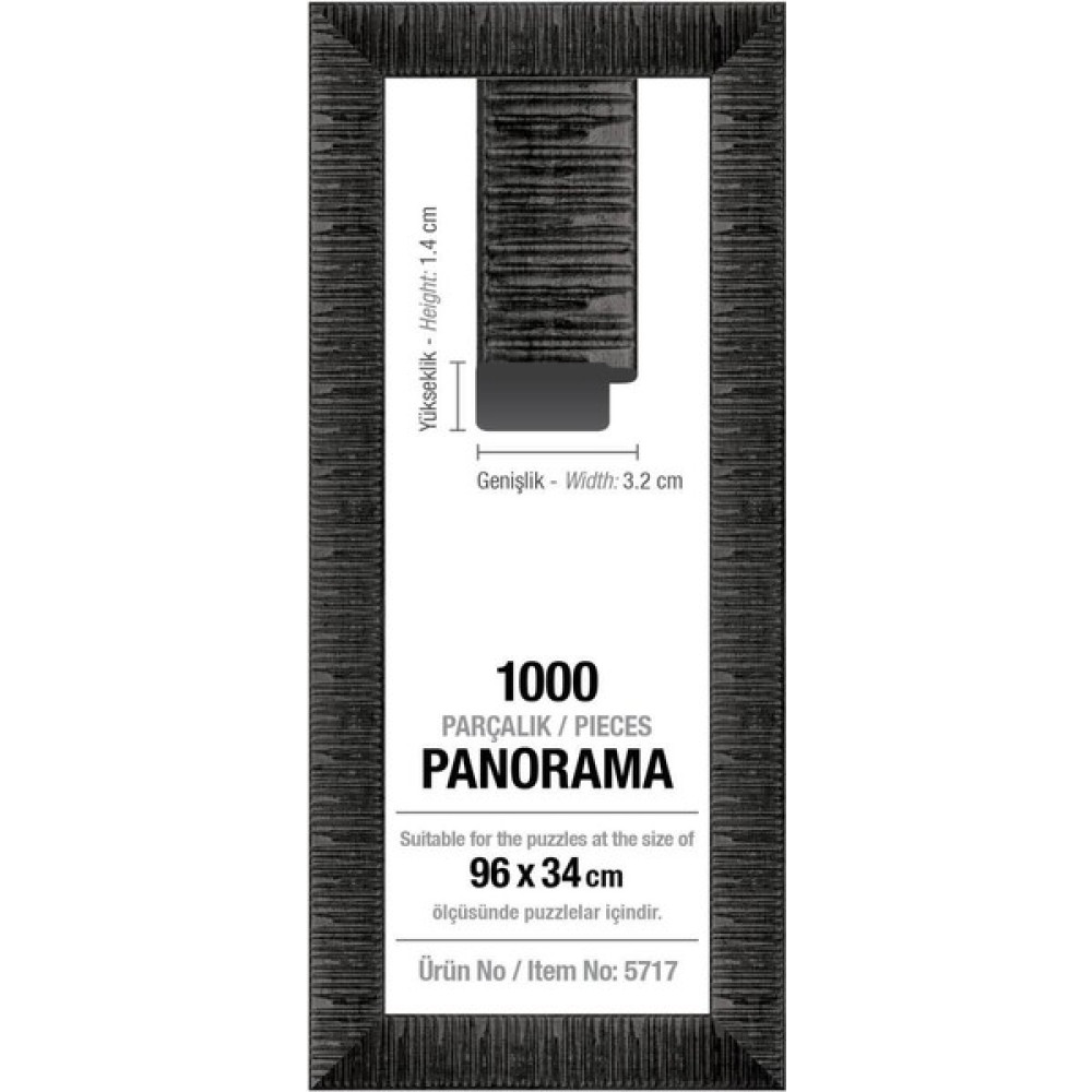 Heidi 1000' Lik Panorama Siyah 96 x 34 cm (30 Mm) Puzzle Çerçevesi - 4 Puzzle & Aksesuarları Fiyatı
