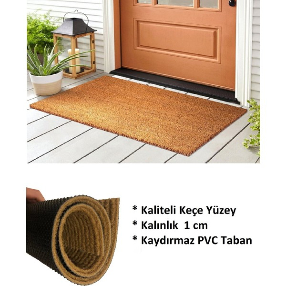 Hein Coco Paspas Dekoratif Dış Kapı Önü Paspas Kaymaz Tabanlı Paspas - 40 x 60 cm - Açık Kahverengi Paspas Fiyatı