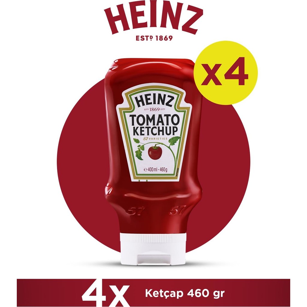 Heinz Ketçap 460 gr - 4'lü Paket - 1,8 kg Diğer Fiyatı