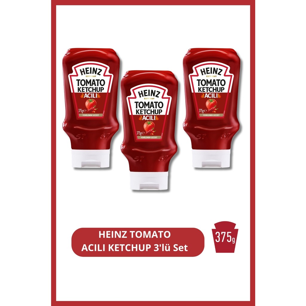 Heinz TOMATO ACILI KETCHUP 375g 3'lü Set - 375 gr Diğer Fiyatı