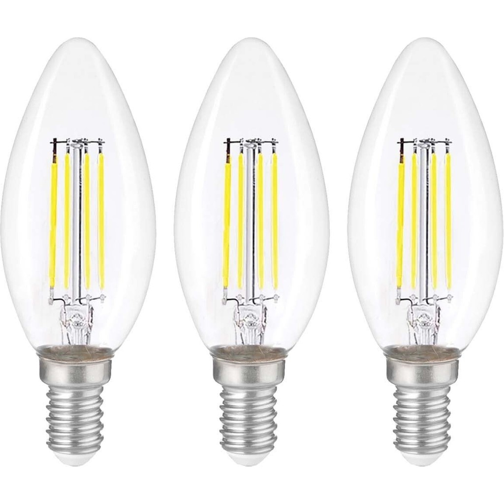 Heka Dekoratif Mum LED Avize Ampulü Rustik E14 6W 6500K Beyaz Işık 3'lü Erd-93 - 1 - 10 W Avize Fiyatı
