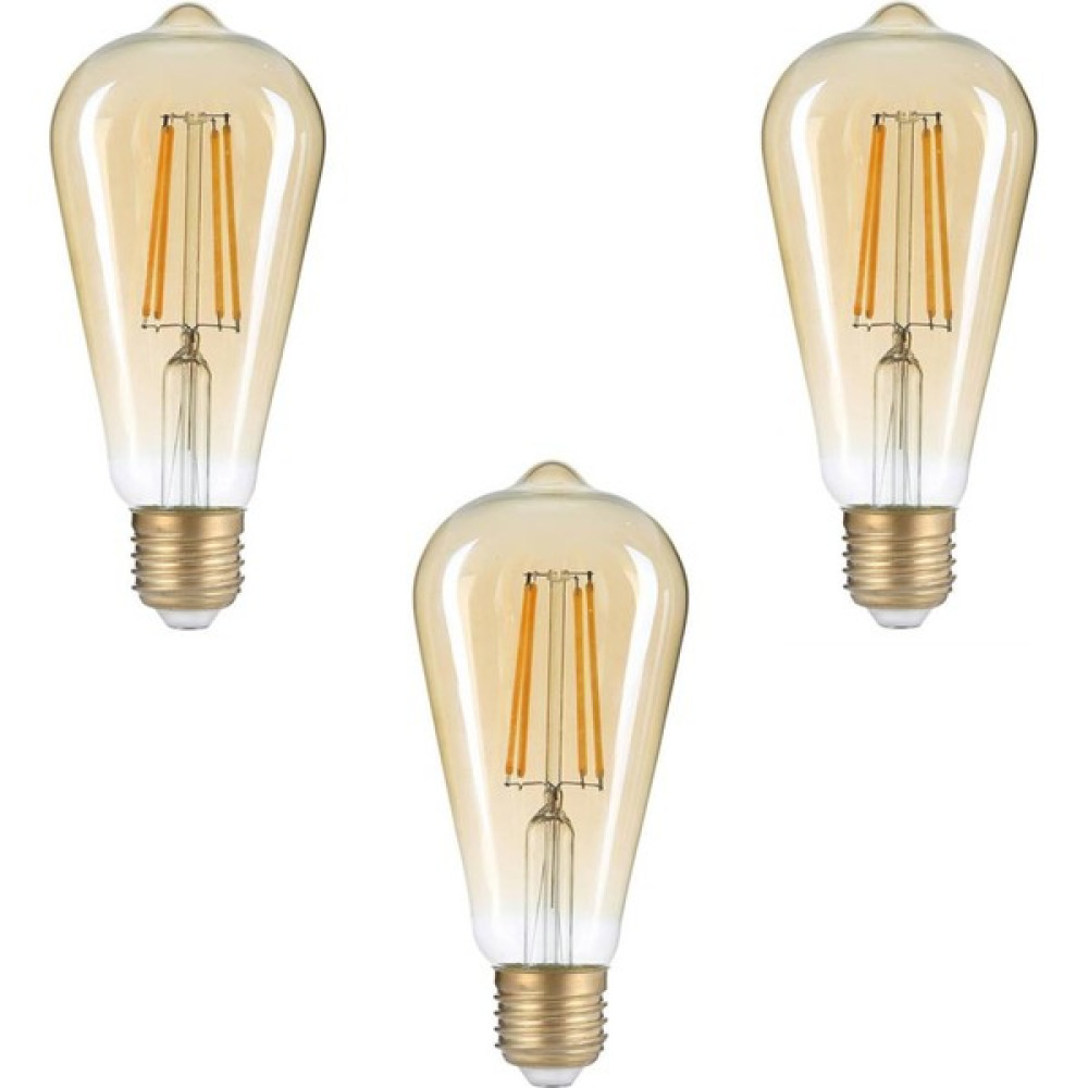 Heka LED Filament Rustik Ampul 6W Gün Işığı - 3 Adet Led Aydınlatmalar Fiyatı