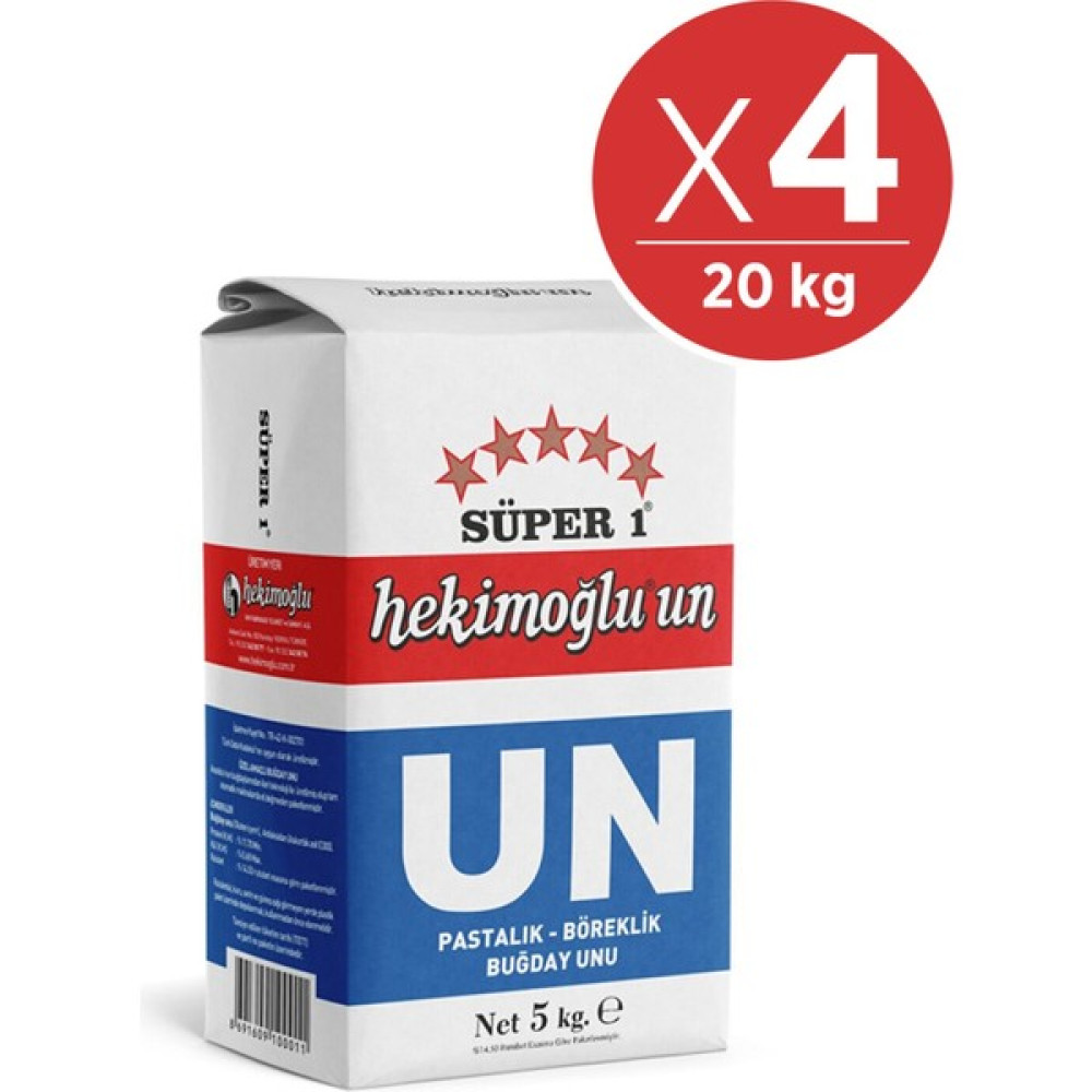 Hekimoğlu Un 5 kg x 4 Adet (20 Kg) - 20 kg Un ve İrmik Fiyatı