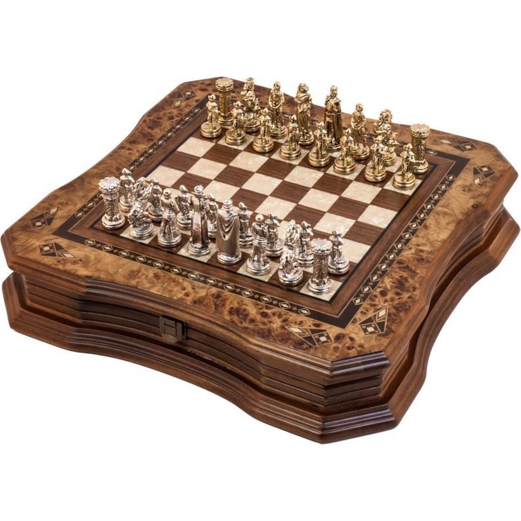 Helena Wood Art Ceviz Satranç Seti Metal Figürler ile 40x40 cm Boyutunda Ahşap Tasarım SSD / Solid State Drive Fiyatı