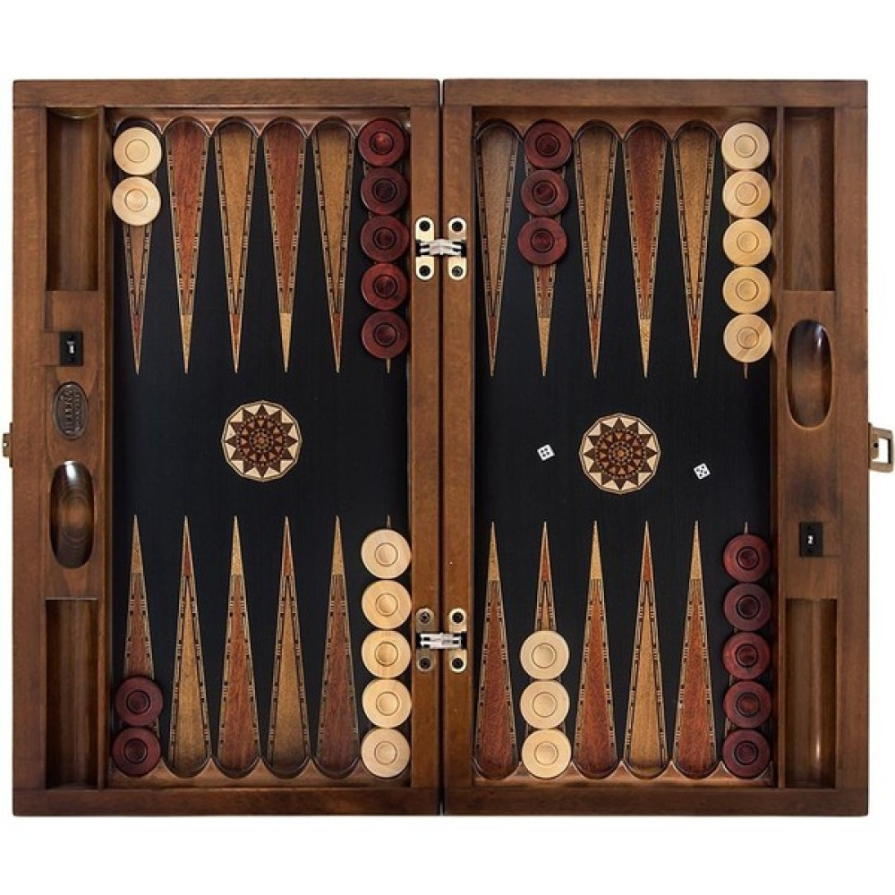 Helena Wood Art Genius El Oyması Ahşap Tavla Seti Siyah Oto Boyaları Fiyatı