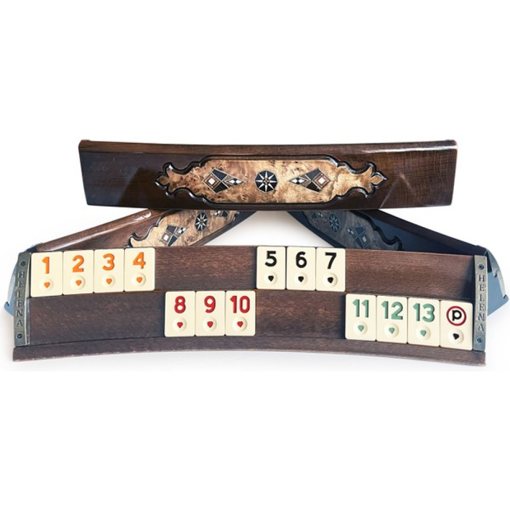 Helena Wood Art Mozaik Işlemeli Masif Ahşap Okey Seti Oval Takımı Mazel Okey Takımları Fiyatı
