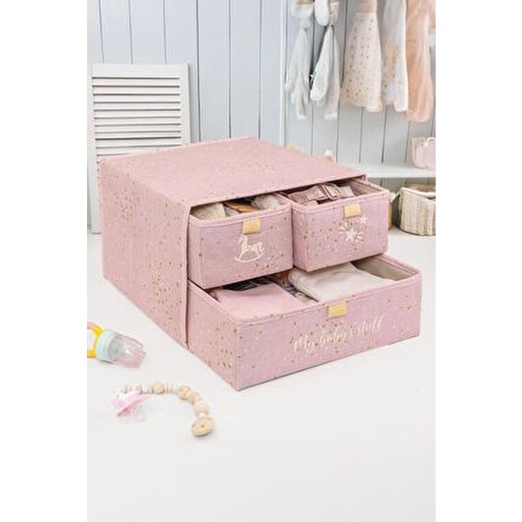 Helen's Home 2 Katlı 3 Gözlü Pembe Dolap İçi Düzenleyici Kumaş Organizer 30 x 30 cm Pratik Kullanım SSD / Solid State Drive Fiyatı