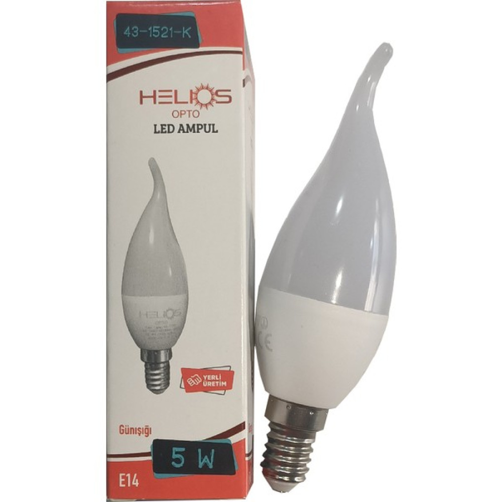 Helios 5W Kıvrık Mum LED Ampul Günışığı - 1 - 10 W - Gün Işığı Led Aydınlatmalar Fiyatı