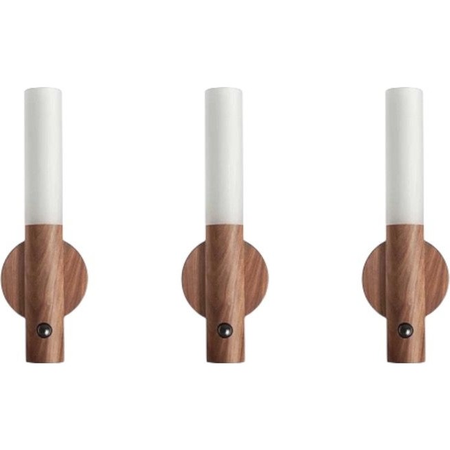 Helios HS-5890 Sensörlü Şarjlı LED Duvar Aplik Günışığı 3200K ( 3 Adet ) - Ahşap Aplikler Fiyatı