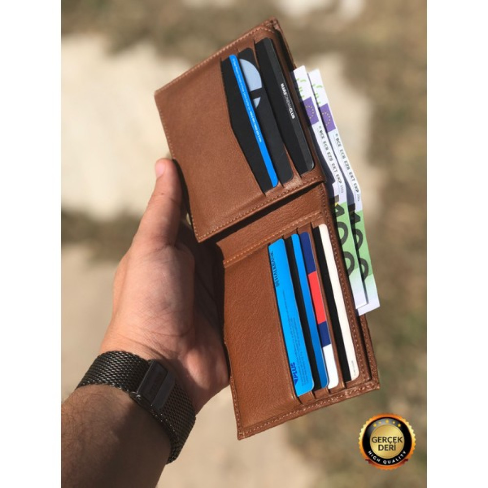 HeliosBags Luv Taba Hakiki Deri Kullanışlı Model Kişiselleştirilebilir Erkek Cüzdanı ( ÇOK KART BÖLMELİ ) Erkek Cüzdan Fiyatı
