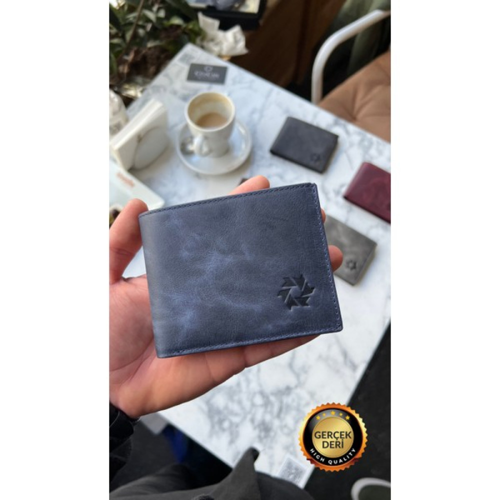 HeliosBags Texas Vintage Lacivert Hakiki Deri Kişiye Özel Erkek Cüzdanı(KULLANIŞLI MODEL) Erkek Cüzdan Fiyatı