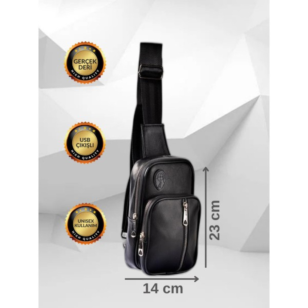 HeliosBags USB Çıkışlı Unisex Bodybag Siyah Çapraz Çanta(Hakiki Deri) Erkek Çanta ve Cüzdan Fiyatı