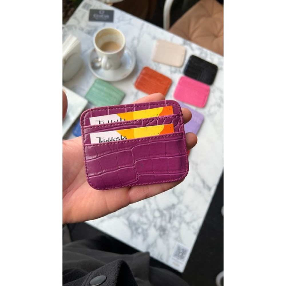 HeliosBags Venüs Mor 4 Kart Bölmeli Çift Taraflı Süper Slim Kartlık(Vegan Deri) Bayan Cüzdan Fiyatı