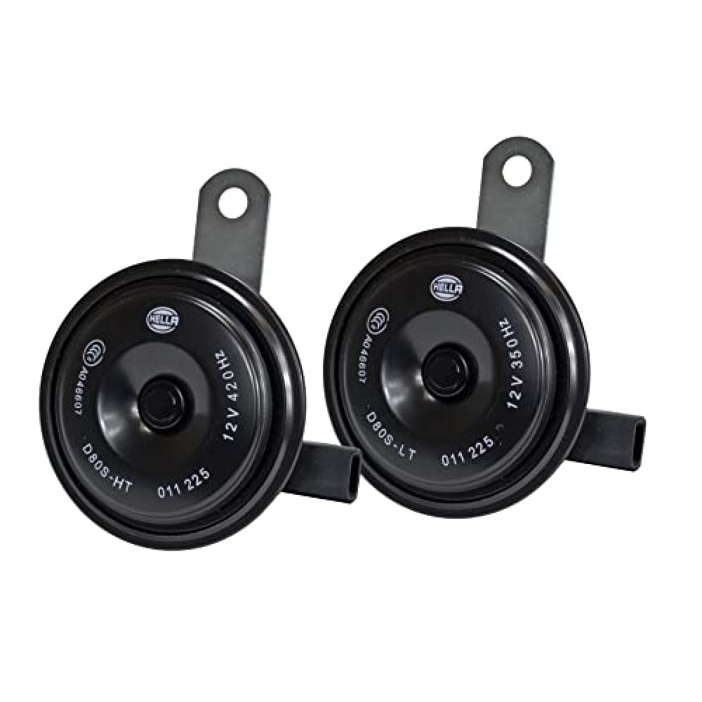 HELLA 011225881 Black 77mm 12V BX Disc Horn Kit (Toyota)
