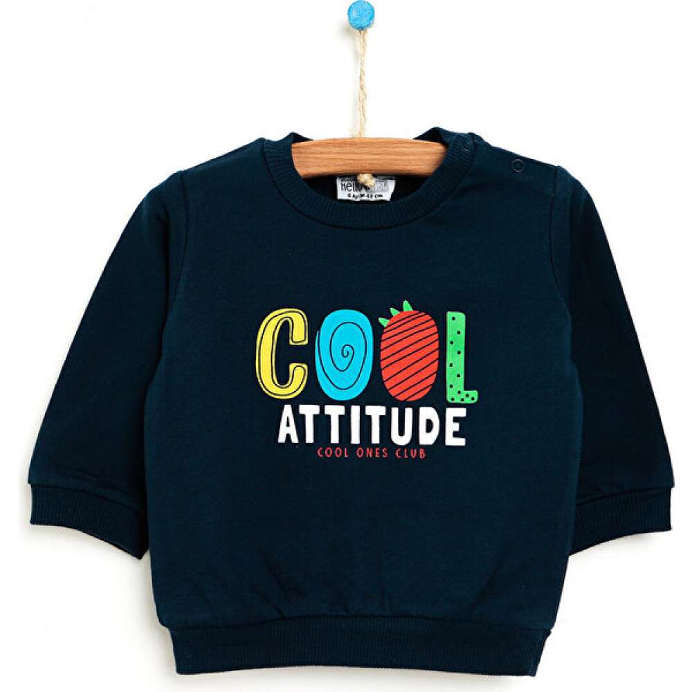 Hello Baby Basic Erkek Bebek Şardonlu Iki Ip Baskılı Sweatshirt10 Bebek Sweat Shirt Fiyatı