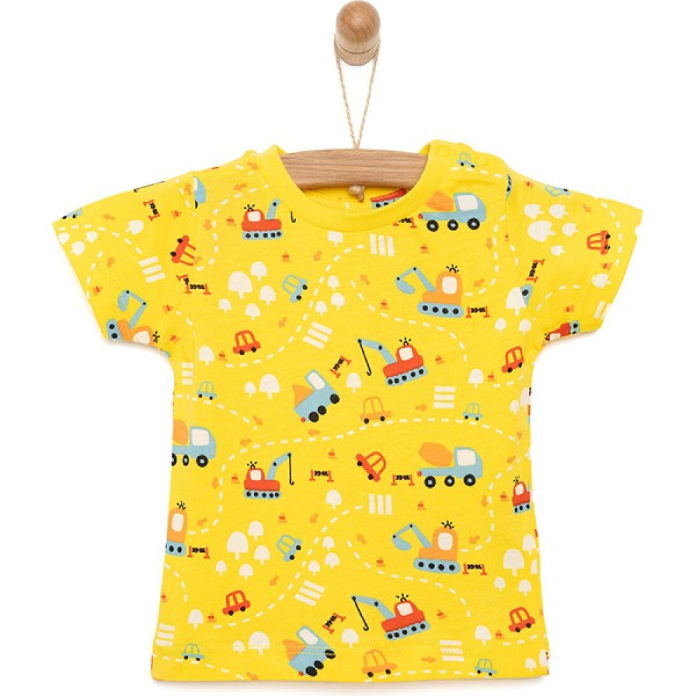 Hello Baby Iş Arabası Baskılı Tshirt Erkek Bebek Bebek T-shirt Fiyatı