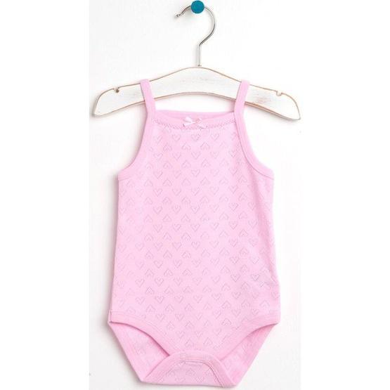 Hello Baby Jakarlı Pembe İp Askılı Body Bebek Body Fiyatı