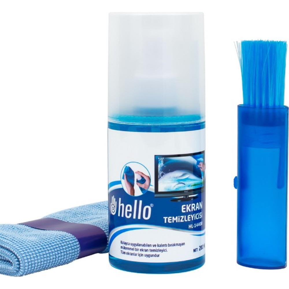 Hello HL-14408 Sprey + Fiber Bez + Fırça 200ML LCD Ekran Temizleme Seti (4767) Oto Boyaları Fiyatı
