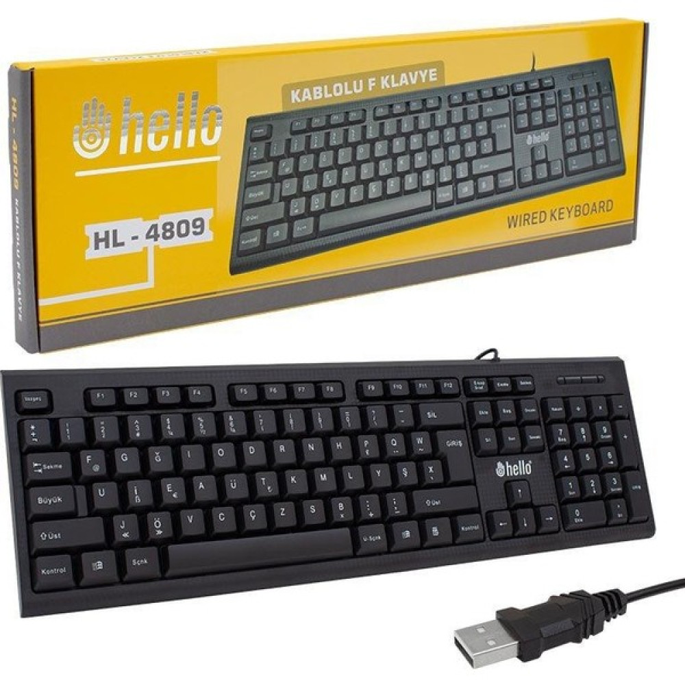 Hello HL-4809 Standart USB Türkçe F Klavye Oyuncu Klavyesi Fiyatı