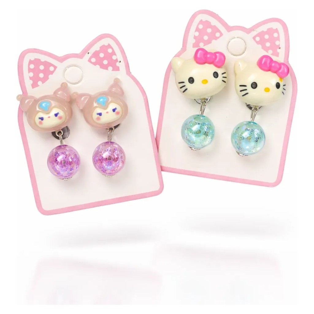 Hello Kitty Kuromi Sanrio Karakterli Karışık Renk ve Model Bijuteri Renkli Boncuklu Arkası Sıkıştırmalı Çocuk Küpe Seti (2ÇİFT) Diğer Fiyatı