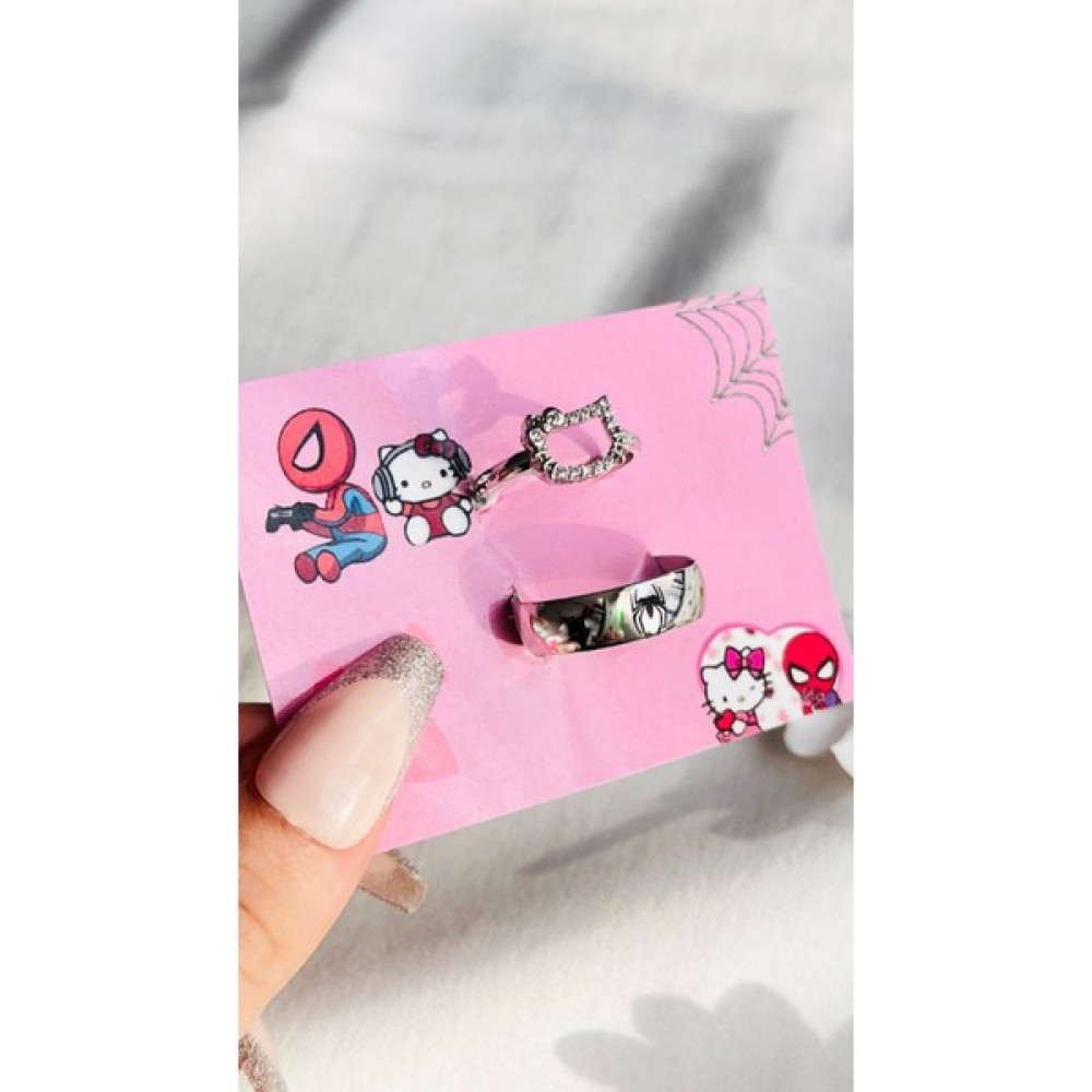 Hello Kitty Spiderman Yüzük Seti - Gümüş Bijuteri Yüzük Fiyatı