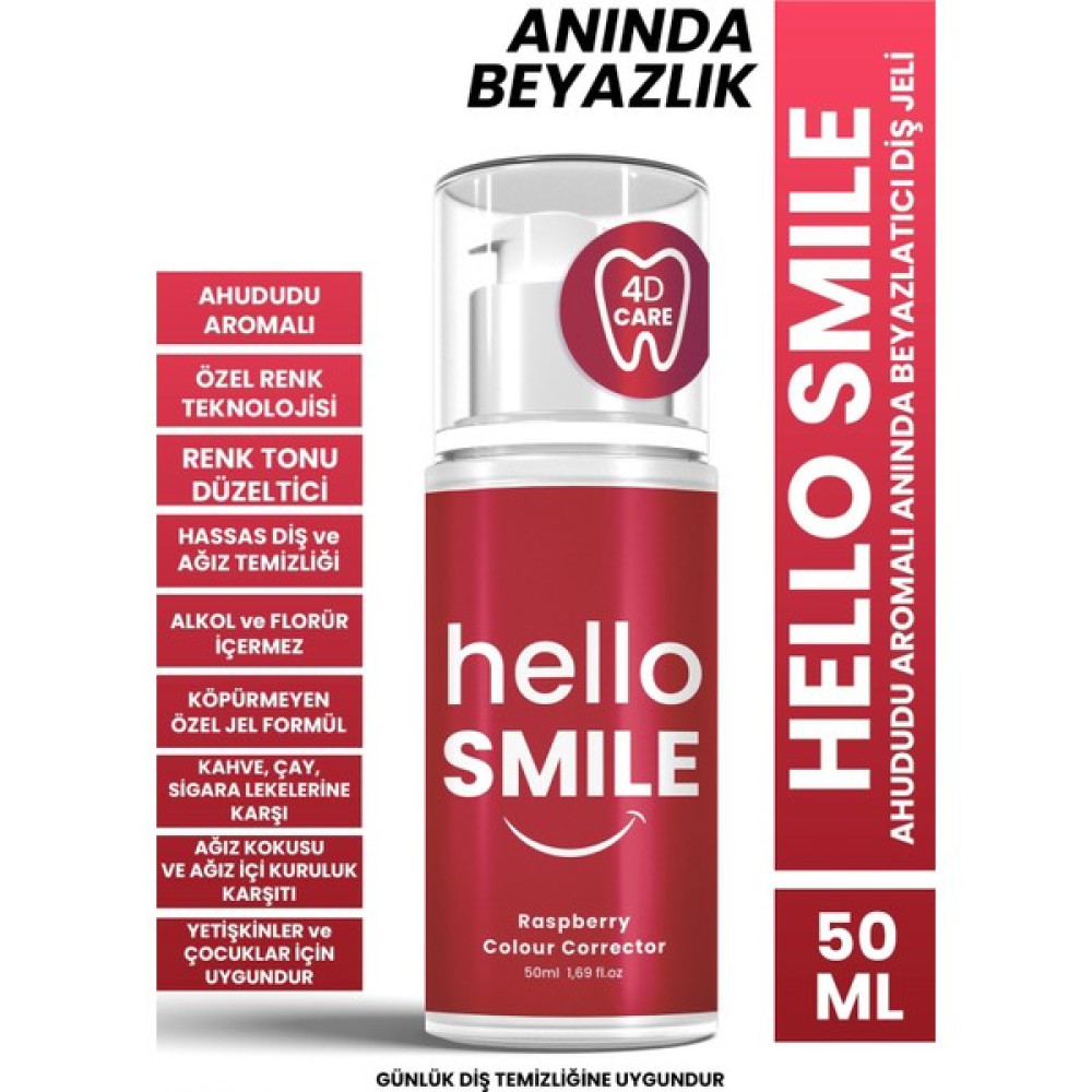 Hello Smile Ahududu Aromalı Anında Beyazlatıcı Diş Jeli Diş Beyazlatıcılar Fiyatı