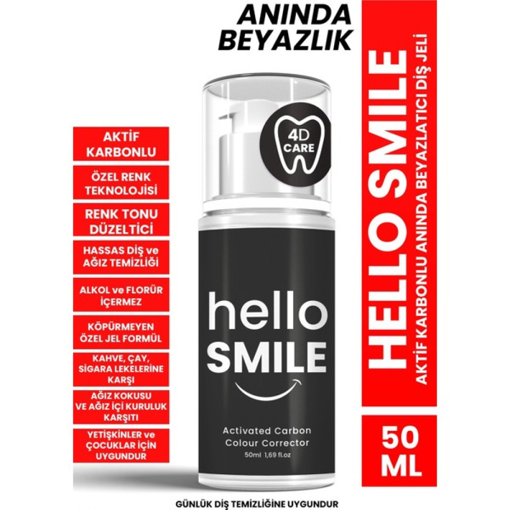 Hello Smile Aktif Karbonlu Anında Beyazlatıcı Diş Jeli Diş Beyazlatıcılar Fiyatı