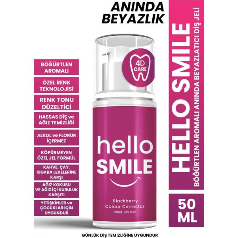 Hello Smile Böğürtlen Aromalı Anında Beyazlatıcı Diş Jeli Diş Beyazlatıcılar Fiyatı