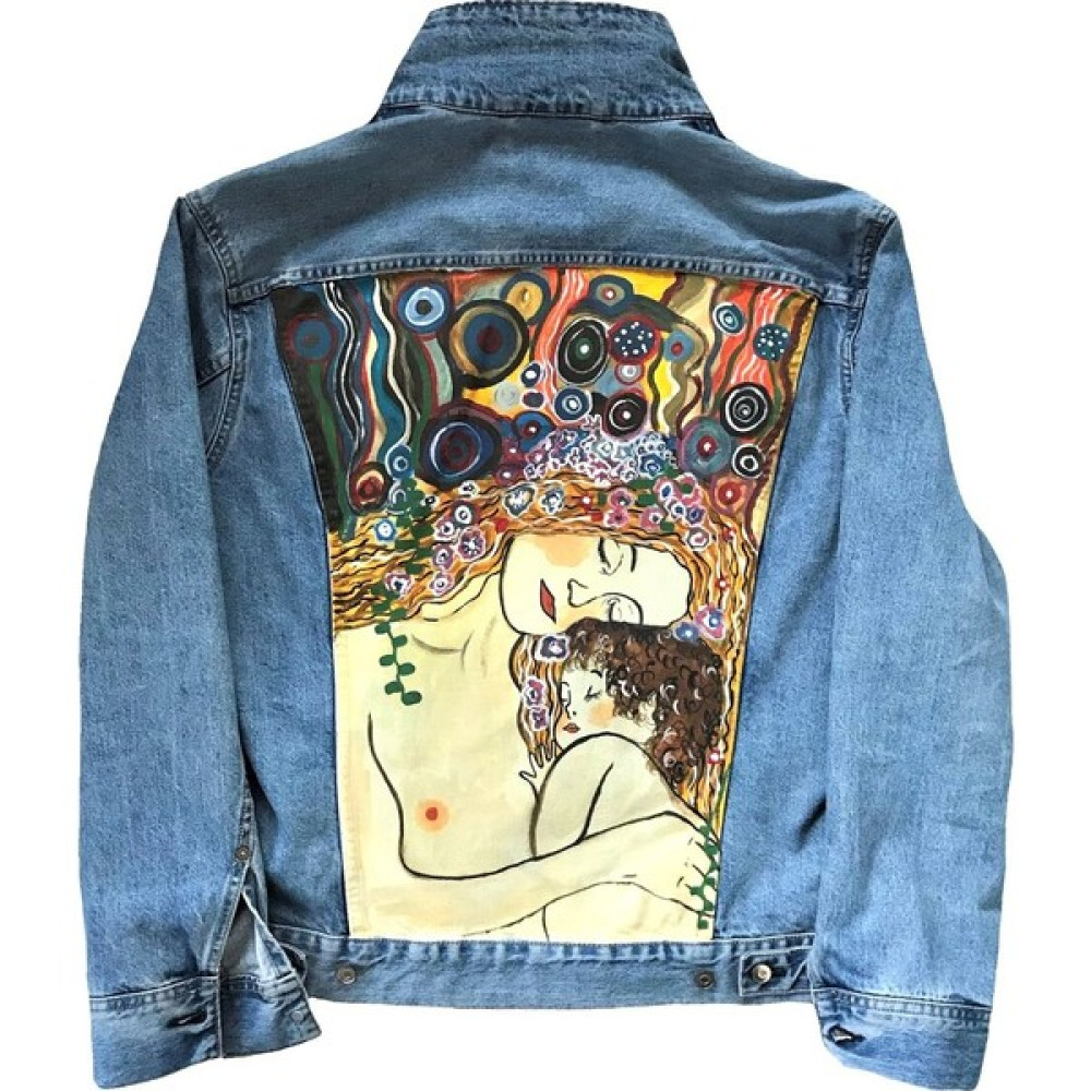 Hello Stranger Lacivert Unisex Kot Ceket Gustav Klimt Kadının Üç Çağı Bayan Ceket Fiyatı