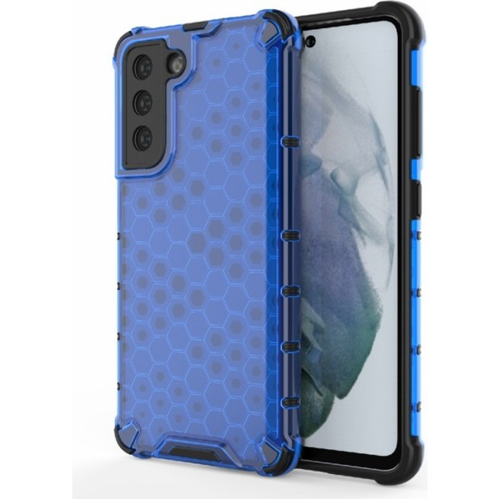 Hello-U Galaxy S21 Fe Için Petek Desenli Darbeye Dayanıklı Tpu + Pc Hibrit Telefon Kılıfı (Yurt Dışından) - Mavi Cep Telefonu Kılıfı Fiyatı