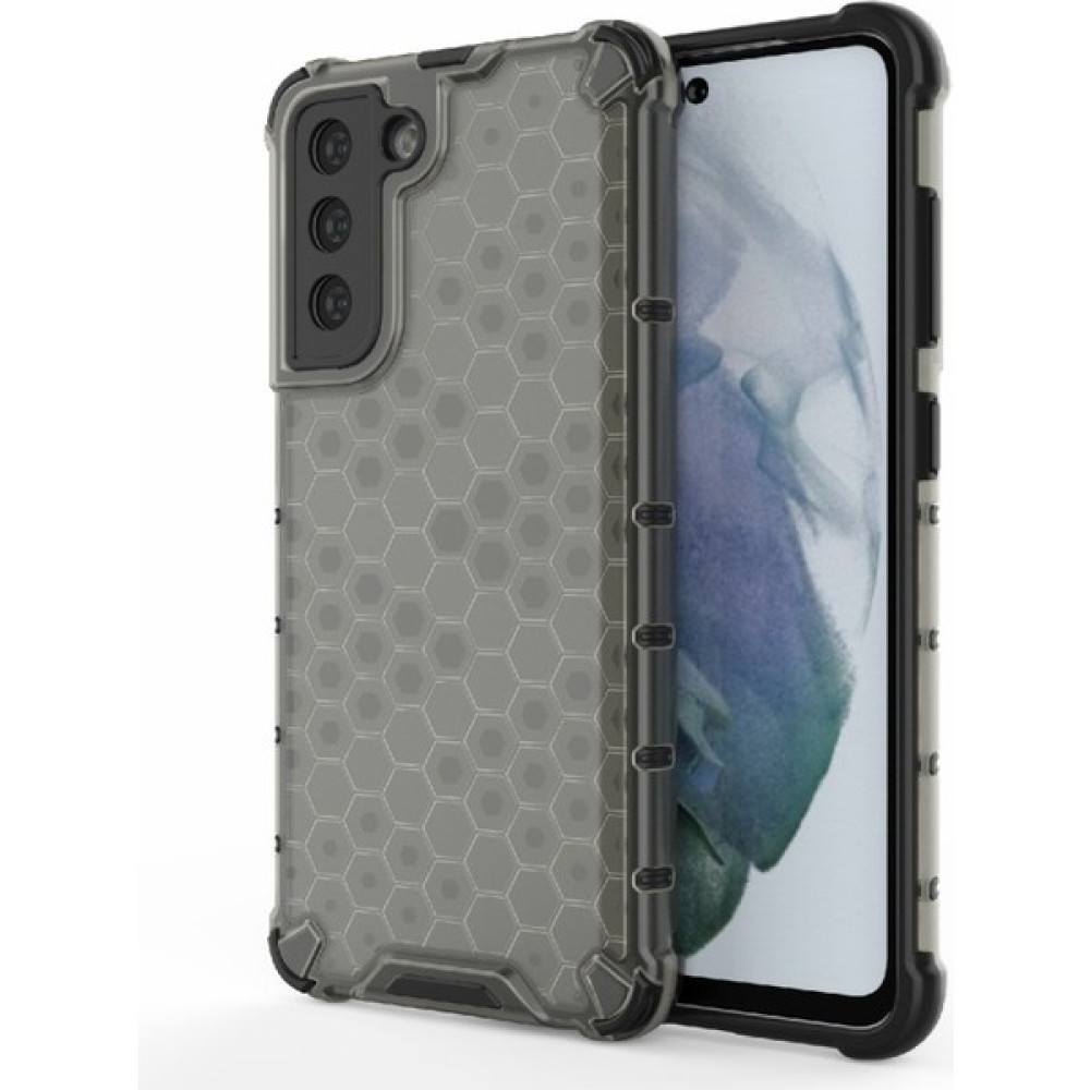 Hello-U Galaxy S21 Fe Için Petek Desenli Darbeye Dayanıklı Tpu + Pc Hibrit Telefon Kılıfı (Yurt Dışından) - Siyah Cep Telefonu Kılıfı Fiyatı