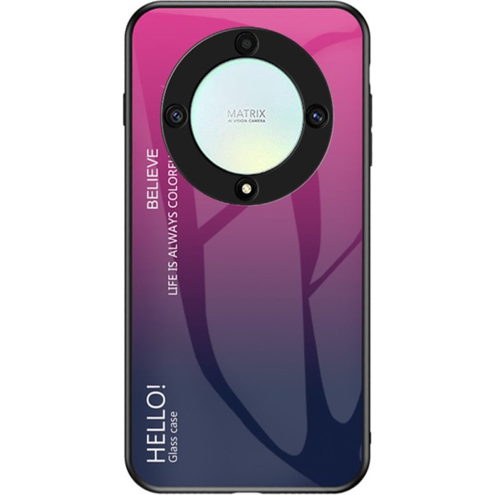 Hello-U Honor X9A 5g Temperli Cam+Pc+Tpu Telefon Kapağı Gradyan Renkli Akıllı Telefon Kılıfı (Yurt Dışından) - Gül Pembesi Cep Telefonu Kılıfı Fiyatı