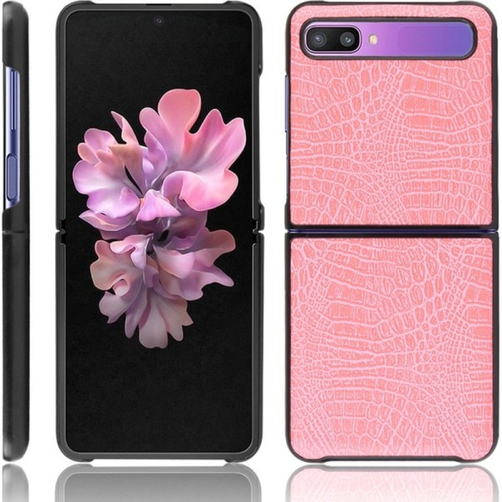 Hello-U Pu Deri Kaplamalı Samsung Galaxy Z Flip Için Telefon Kılıfı (Yurt Dışından) - Pembe Cep Telefonu Kılıfı Fiyatı