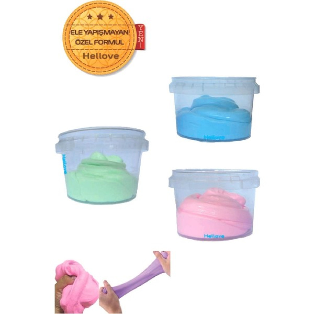 Hellove Ele Yapışmayan Slime Slaym Oyun Hamuru 3 Renk Pofuduk Slime - Renkli - 11 - 13 Yaş Eğitici Oyuncak Fiyatı