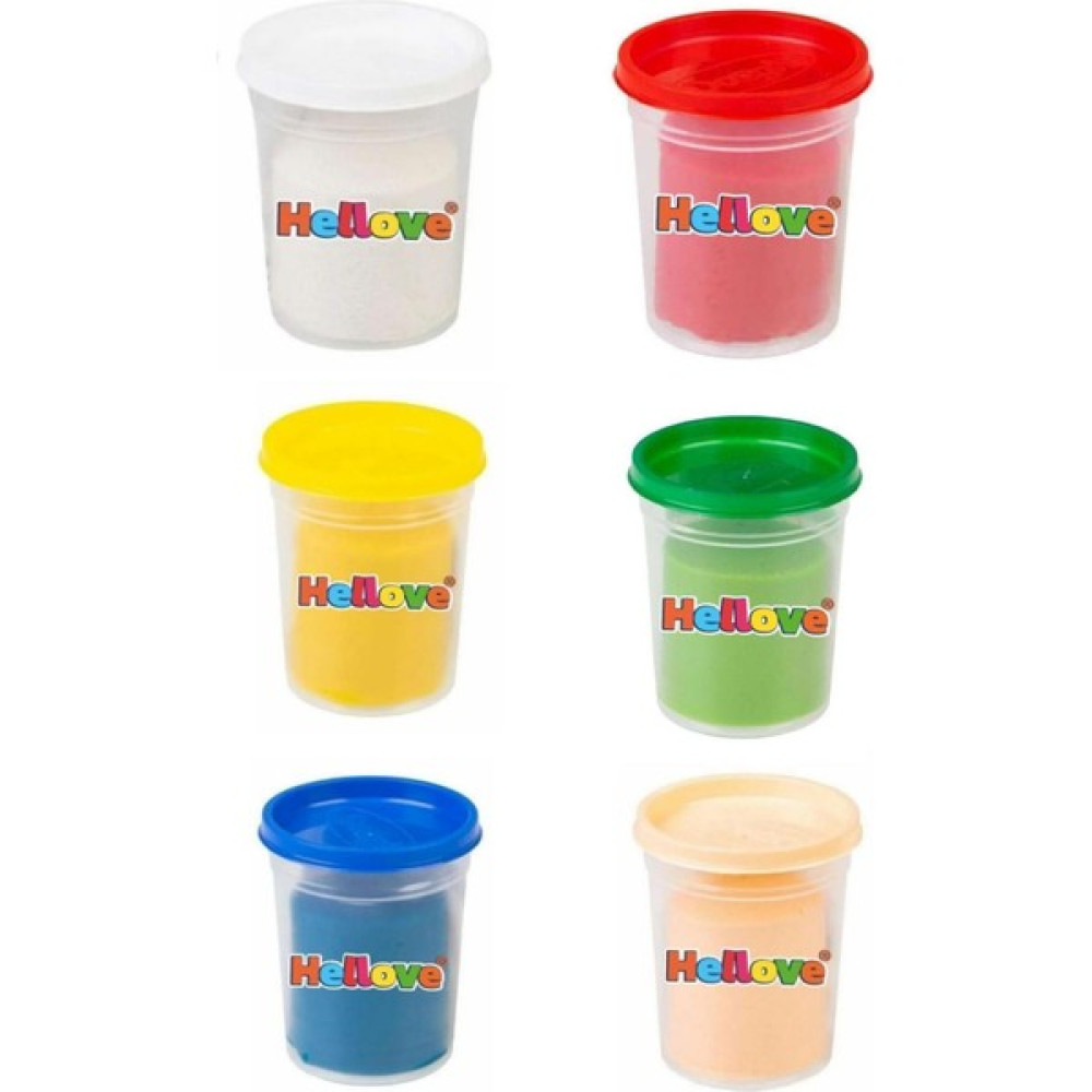 Hellove Kutulu Rengarenk Doğal Oyun Hamuru 6 Adet Oyun Hamuru Play Dough 6 x 100 Gram - Renkli Eğitici Oyuncak Fiyatı