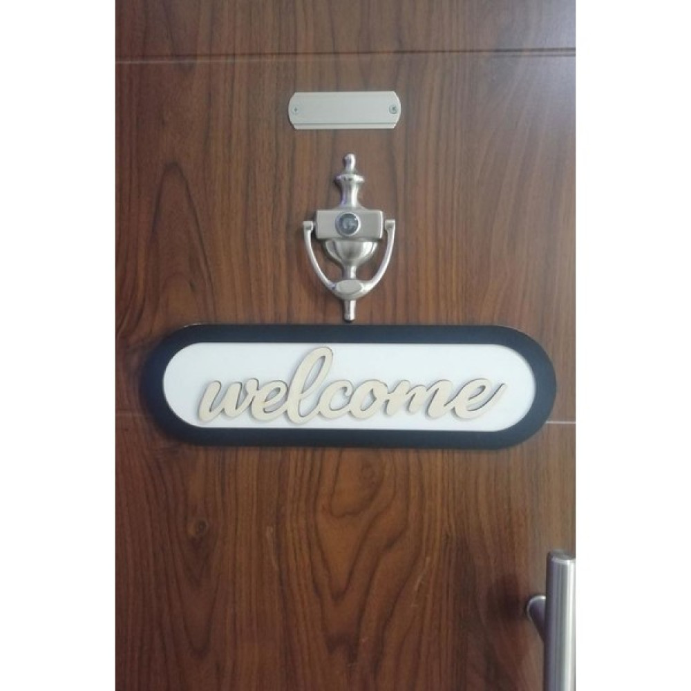 Hellove Welcome Yazılı Kapı Süsü Ahşap Kapı Süsü Dekoratif Duvar Süsü Bebek Kapı Süsü Fiyatı